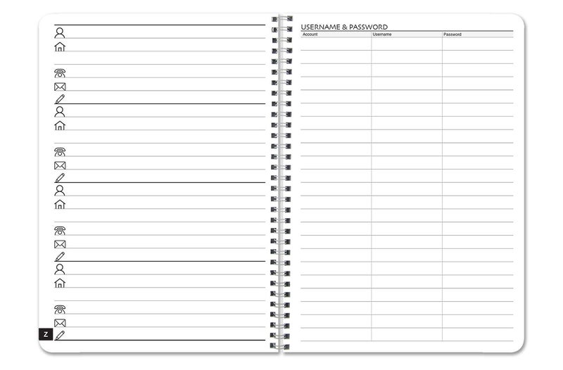 BookFactory Medium Black Book/Address Book - 100 Pages, 5'' x 7'', Wire-O (Made in USA) - Image 3